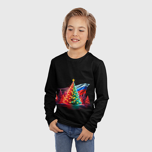 Детский лонгслив Ёлочные чудеса / 3D-принт – фото 3