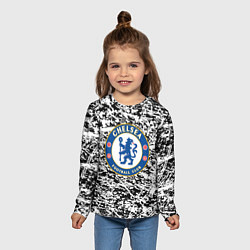 Лонгслив детский Челси штрихи красок, цвет: 3D-принт — фото 2