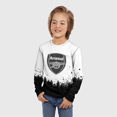 Детский лонгслив Arsenal черный лес / 3D-принт – фото 3