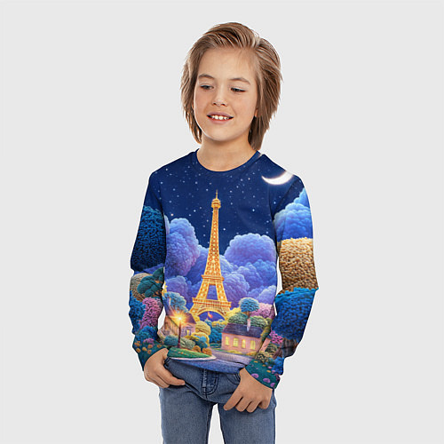 Детский лонгслив Eiffel tower / 3D-принт – фото 3
