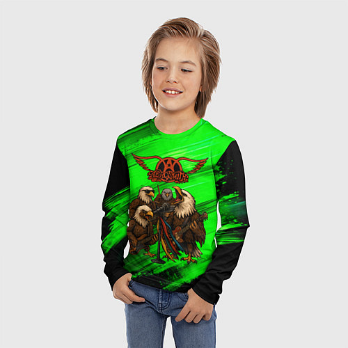 Детский лонгслив Aerosmith орлы / 3D-принт – фото 3