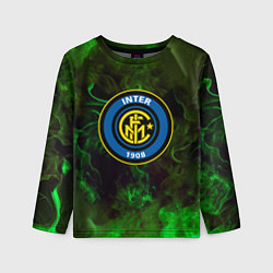 Лонгслив детский Интер кислотный огонь, цвет: 3D-принт