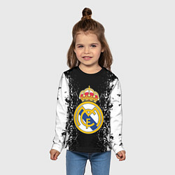 Лонгслив детский Реал Мадрид текстура краски, цвет: 3D-принт — фото 2