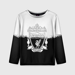 Лонгслив детский Liverpool краски черно белые, цвет: 3D-принт