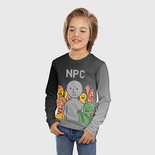 Детский лонгслив Я NPC без эмоций / 3D-принт – фото 3