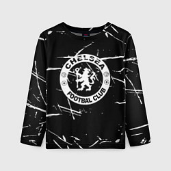 Лонгслив детский Челси штрихи красок белые, цвет: 3D-принт