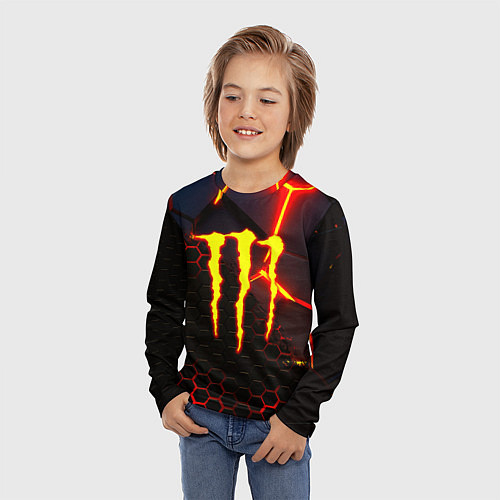 Детский лонгслив Monster energy броня краски / 3D-принт – фото 3