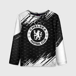 Лонгслив детский Chelsea штрихи красок текстура, цвет: 3D-принт