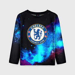Лонгслив детский Челси неоновый космос, цвет: 3D-принт