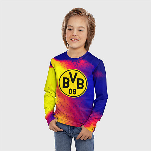 Детский лонгслив Borussia космические краски / 3D-принт – фото 3