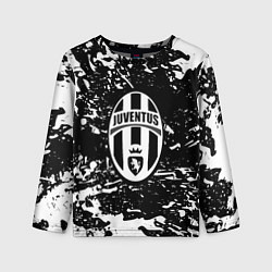 Лонгслив детский Ювентус белые штрихи красок, цвет: 3D-принт