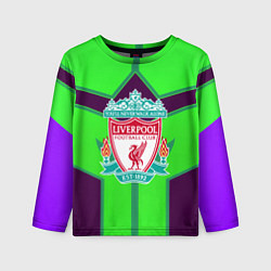 Лонгслив детский Liverpool геометрия текстура спорт, цвет: 3D-принт