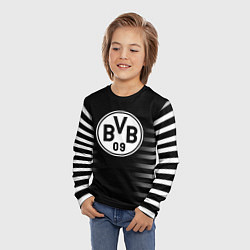 Лонгслив детский Ювентус геометрия полосы, цвет: 3D-принт — фото 2