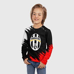 Лонгслив детский Ювентус краски текстура, цвет: 3D-принт — фото 2