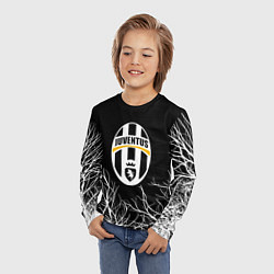 Лонгслив детский Ювентус деревья белые, цвет: 3D-принт — фото 2