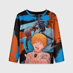 Лонгслив детский Дэндзи и Макима из Человек бензопила, цвет: 3D-принт