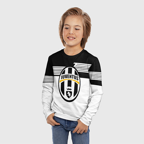 Детский лонгслив Juventus полосы линии / 3D-принт – фото 3