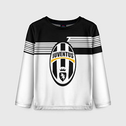Лонгслив детский Juventus полосы линии, цвет: 3D-принт
