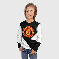 Лонгслив детский Манчестер Юнайтед полосы, цвет: 3D-принт — фото 2