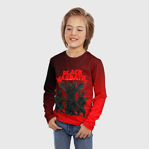Детский лонгслив Black Sabbath летучие мыши / 3D-принт – фото 3