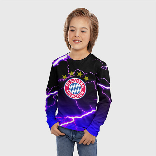 Детский лонгслив Bayern Mnchen молнии шторм / 3D-принт – фото 3