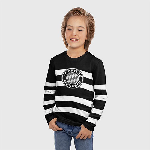 Детский лонгслив Bayern Mnchen волны / 3D-принт – фото 3