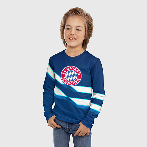 Детский лонгслив Бавария Мюнхен геометрия / 3D-принт – фото 3