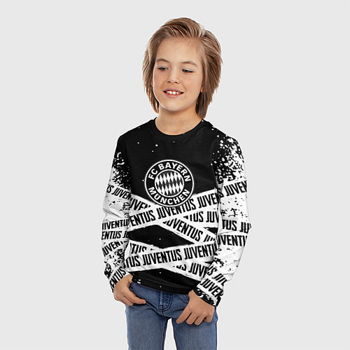 Детский лонгслив Бавария Мюнхен x Ювентус / 3D-принт – фото 3