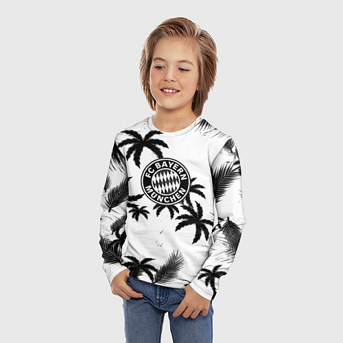 Детский лонгслив Бавария Мюнхен тропики / 3D-принт – фото 3