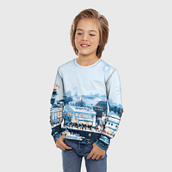 Лонгслив детский Иллюстрация Московский новый год, цвет: 3D-принт — фото 2