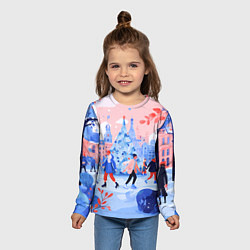 Лонгслив детский Новогодний каток, цвет: 3D-принт — фото 2