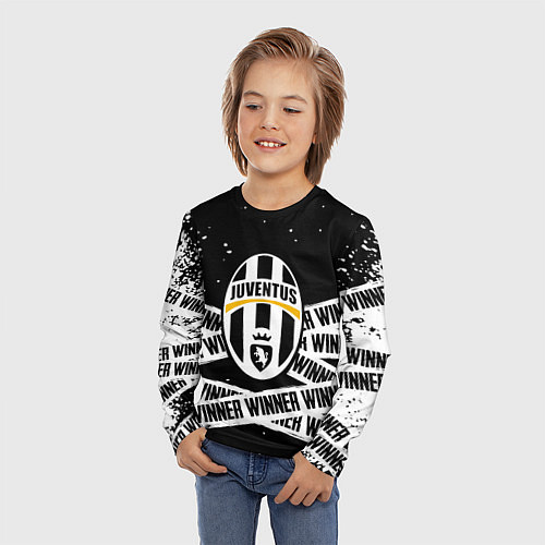 Детский лонгслив Juventus подедитель краски / 3D-принт – фото 3