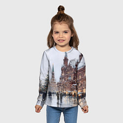 Лонгслив детский Московский новогодний день, цвет: 3D-принт — фото 2