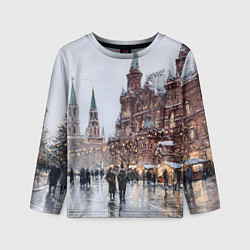 Лонгслив детский Московский новогодний день, цвет: 3D-принт