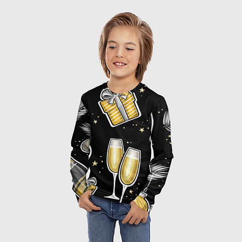 Детский лонгслив Новогодний вайб / 3D-принт – фото 3