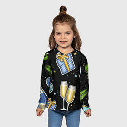 Лонгслив детский Новогодний вайб, цвет: 3D-принт — фото 2