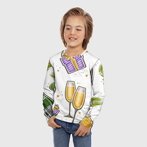 Детский лонгслив Новогодний вайб / 3D-принт – фото 3