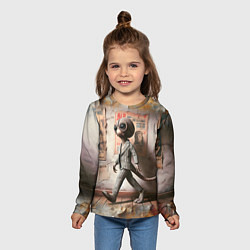 Лонгслив детский Пришелец в костюме в полосочку, цвет: 3D-принт — фото 2