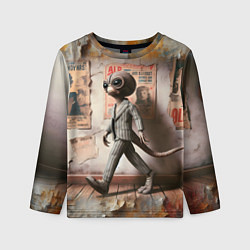 Лонгслив детский Пришелец в костюме в полосочку, цвет: 3D-принт