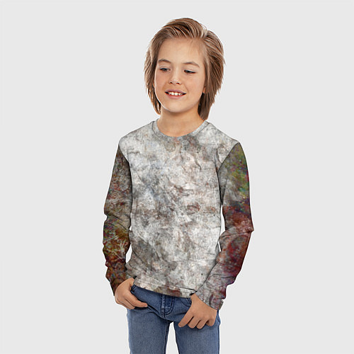 Детский лонгслив Абстракция - gray limestone / 3D-принт – фото 3