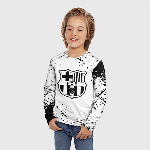 Детский лонгслив Barcelona брызги красок / 3D-принт – фото 3