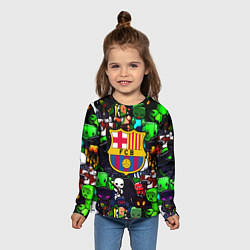 Лонгслив детский Minecraft x barcelona fc, цвет: 3D-принт — фото 2