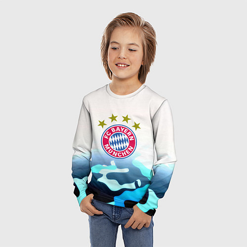 Детский лонгслив Бавария Мюнхен камуфляж / 3D-принт – фото 3