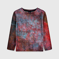 Лонгслив детский Абстракция - red rust on blue, цвет: 3D-принт