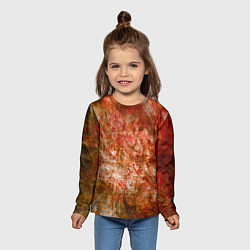 Лонгслив детский Абстракция - bright red, цвет: 3D-принт — фото 2