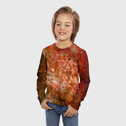 Детский лонгслив Абстракция - bright red / 3D-принт – фото 3