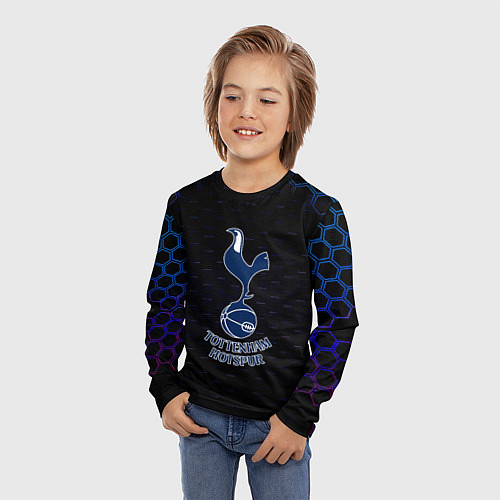 Детский лонгслив ФК Тоттенхэм соты / 3D-принт – фото 3