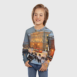 Лонгслив детский Предновогодний Санкт-Петербург, цвет: 3D-принт — фото 2