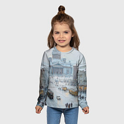 Лонгслив детский Новогодняя улица Питера, цвет: 3D-принт — фото 2