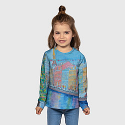 Лонгслив детский Новогодний рисованный Санкт-Петербург, цвет: 3D-принт — фото 2